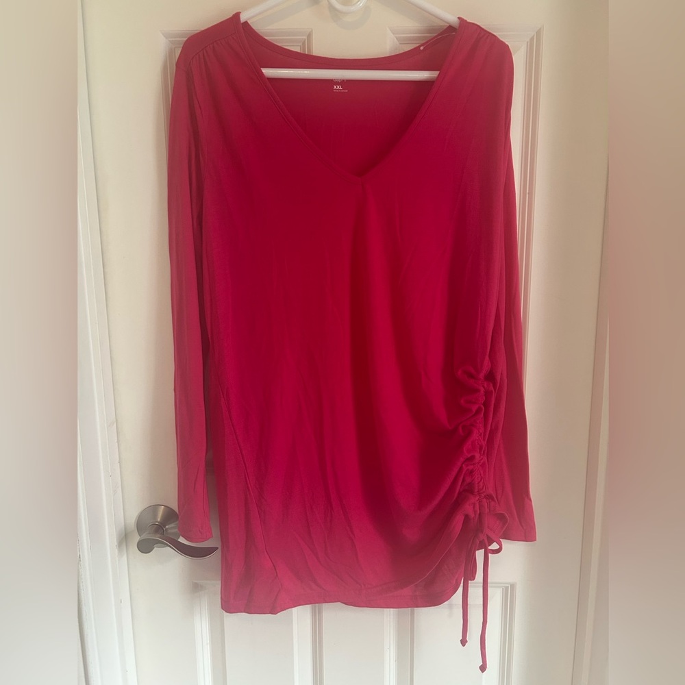 NWOT GAP Red Asymmetrical Ruched Tunic